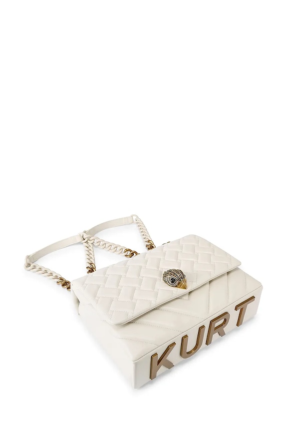 Kurt Geiger London crossbody torba ženska kožna Kensington 5643741109 bež SS26