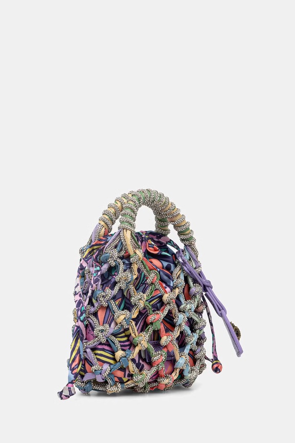 Dodatki Kurt Geiger London torbica ženska Macrame Crystal Bag 2038295689 vijolična