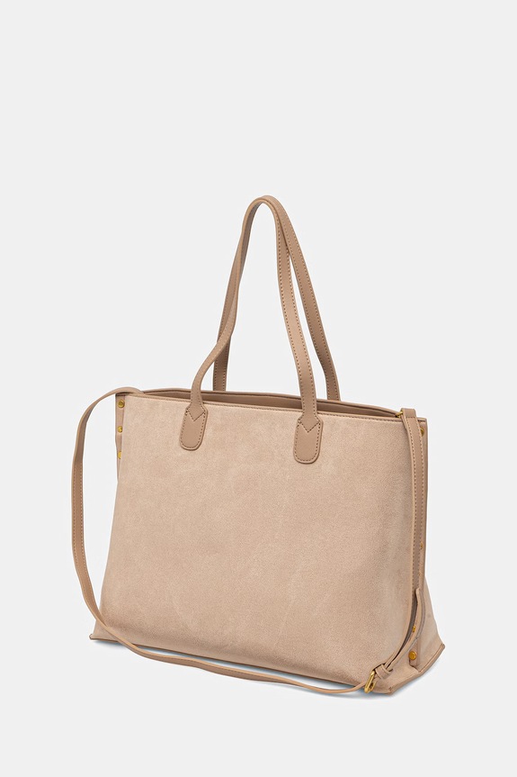 Accesorii Morgan geantă shopper pentru femei, cu imitație de piele întoarsă 2CABASU bej