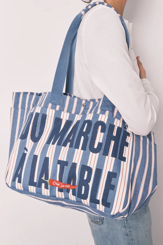 women'secret tote bag pentru femei, din bumbac albastru 3063296