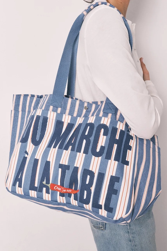 women'secret tote bag pentru femei, din bumbac albastru 3063296