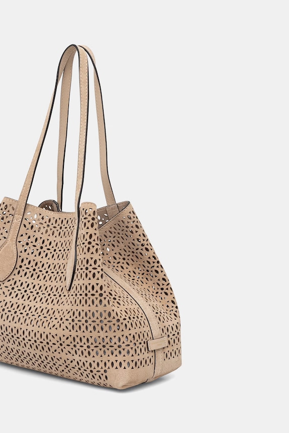 Αξεσουάρ Gianni Chiarini Shopper Γυναικεία δέρμα σουέτ MASHUP BS.11837.CMLSR μπεζ