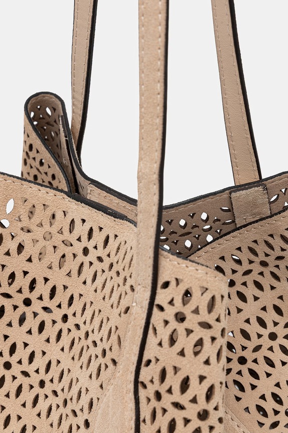 Gianni Chiarini Shopper Γυναικεία δέρμα σουέτ MASHUP μπεζ BS.11837.CMLSR