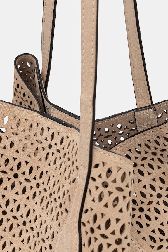 Gianni Chiarini Shopper Γυναικεία δέρμα σουέτ MASHUP μπεζ BS.11837.CMLSR