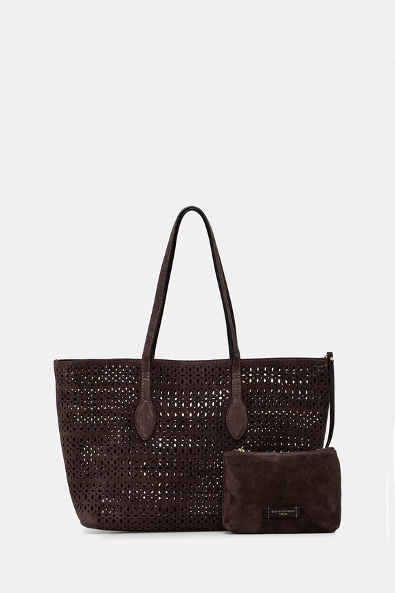 Gianni Chiarini kabelka typu shopper dámska semišová MASHUP hnedá BS.11837.CMLSR