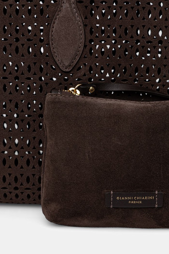 Gianni Chiarini kabelka typu shopper dámska semišová MASHUP BS.11837.CMLSR hnedá