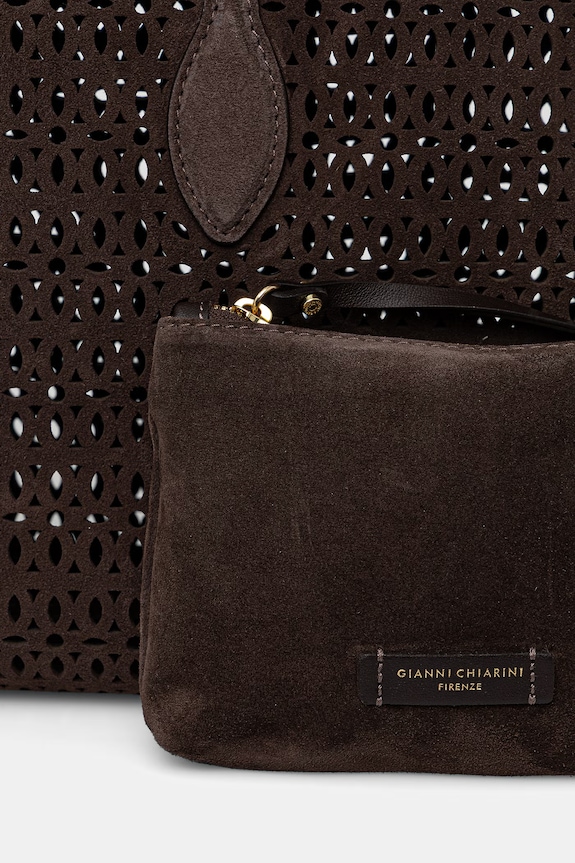 Gianni Chiarini kabelka typu shopper dámska semišová MASHUP BS.11837.CMLSR hnedá