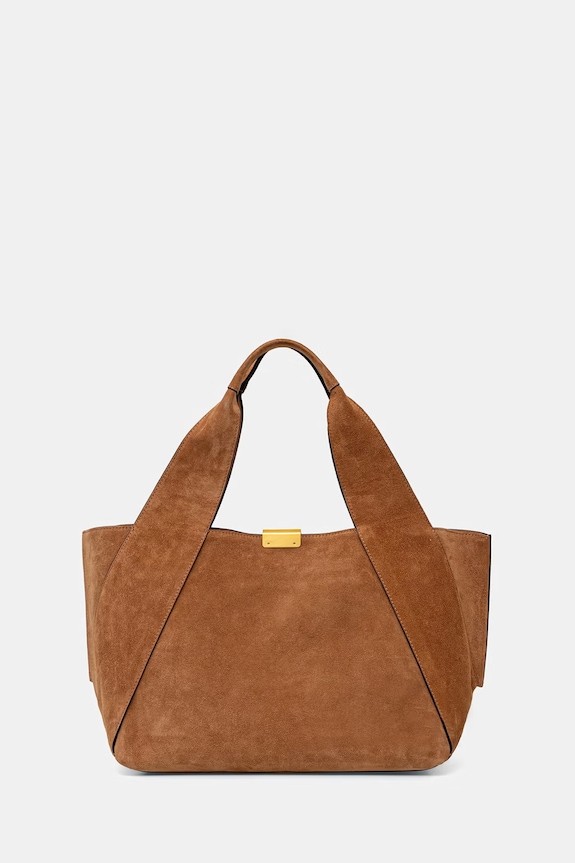 Accesorii Gianni Chiarini geantă pentru femei, din piele întoarsă VIVI BS.11997.CM.PL maro