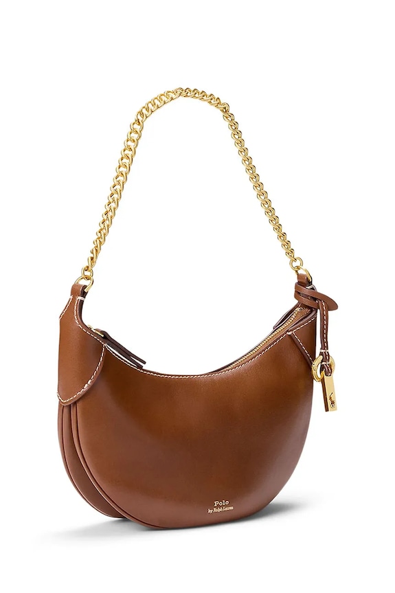 Doplnky Polo Ralph Lauren crossbody kabelka dámska kožená 428977210 hnedá