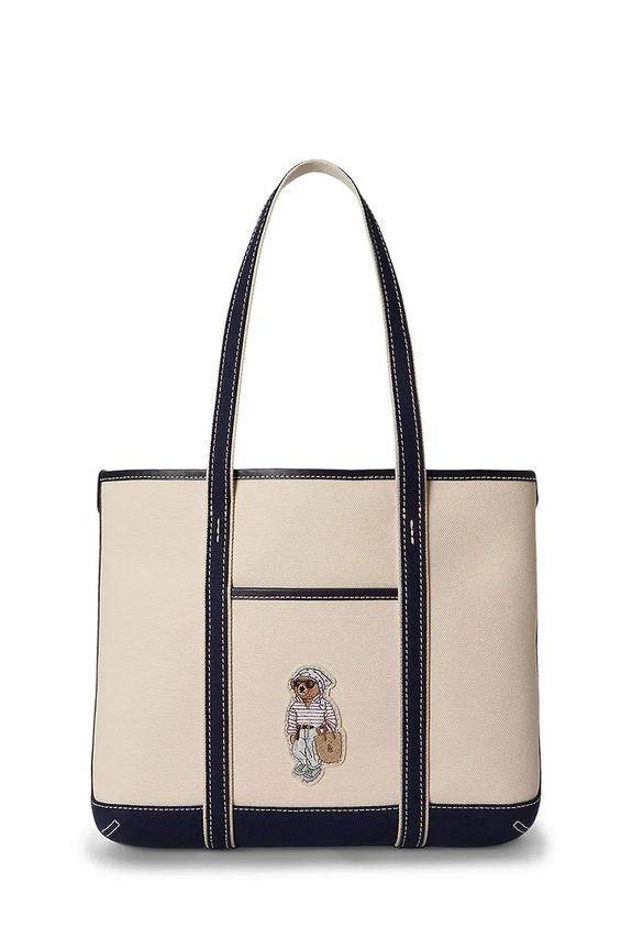 Polo Ralph Lauren kabelka typu tote dámska bavlnená béžová 428P10931