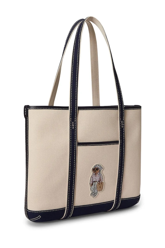 Doplnky Polo Ralph Lauren kabelka typu tote dámska bavlnená 428P10931 béžová