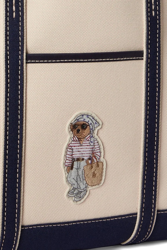 Polo Ralph Lauren kabelka typu tote dámska bavlnená 428P10931 béžová