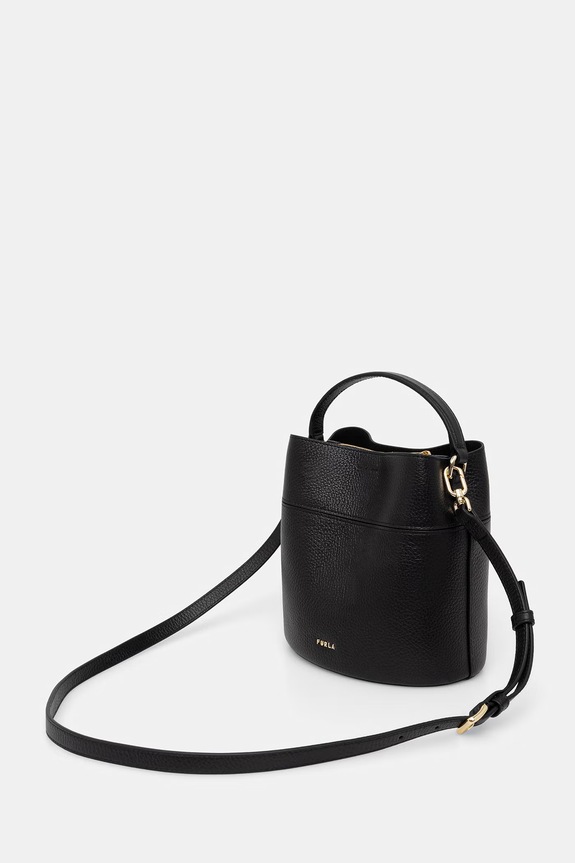 Αξεσουάρ Furla σάκος γυναικείος δερμάτινος Amelia Mini Bucket Bag WE00879.HSF000.O6000 μαύρο