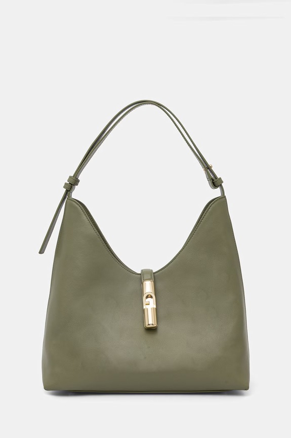Furla geantă pentru femei, din piele Goccia M Hobo verde WB01499.BX3104.4555S