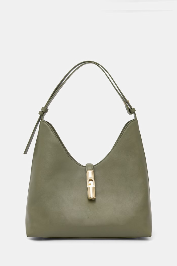 Furla geantă pentru femei, din piele Goccia M Hobo verde WB01499.BX3104.4555S
