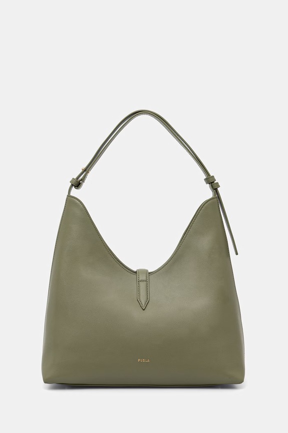 Accesorii Furla geantă pentru femei, din piele Goccia M Hobo WB01499.BX3104.4555S verde