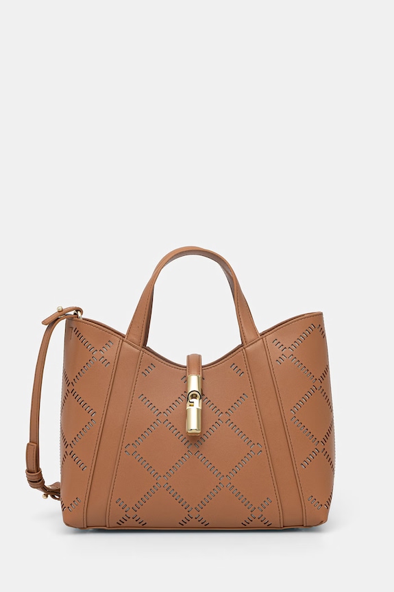 Furla geantă crossbody pentru femei, din piele Goccia S tote maro WB01789.BX3947.RY000