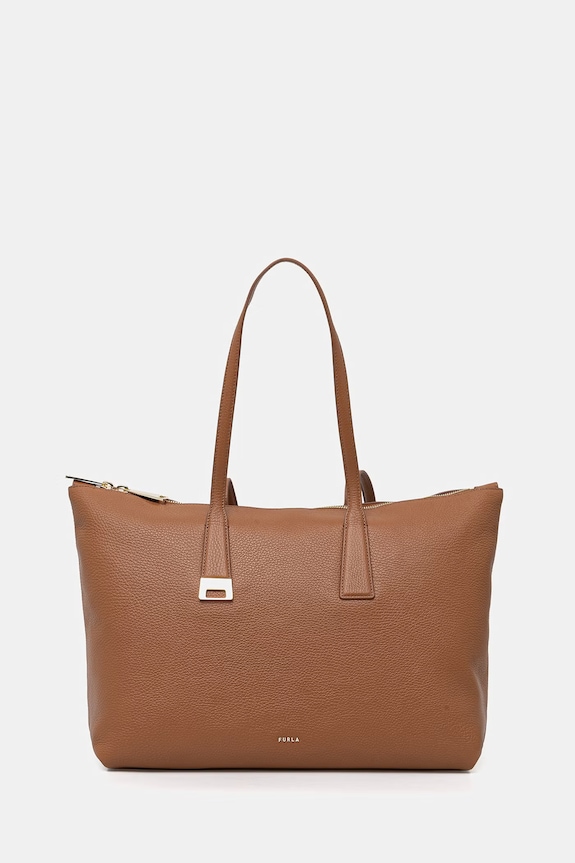 Furla τσάντα shopper γυναικεία δερμάτινη Olivia L Tote καφέ WB01940.HSF000.4557S