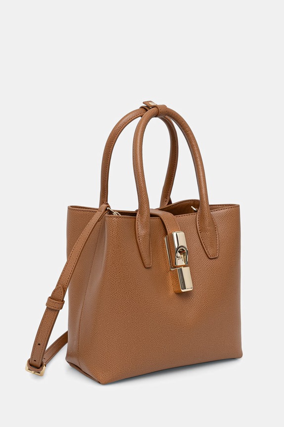Furla σάκος γυναικείος δερμάτινος Goccia S Tote Base 22 WB01949.ARE000.4557S καφέ SS26