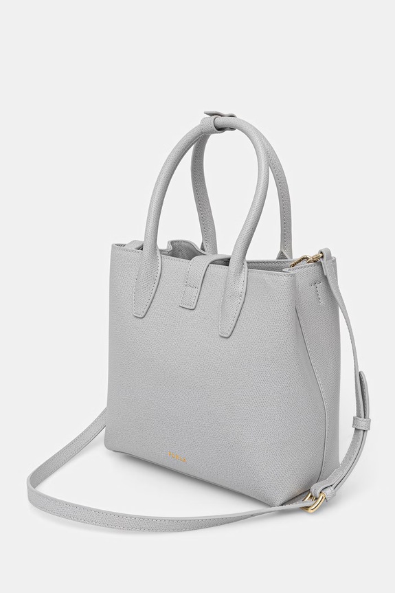 Αξεσουάρ Furla σάκος γυναικείος δερμάτινος Goccia S Tote Base 22 WB01949.ARE000.CRH00 γκρί