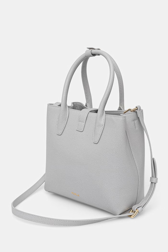 Αξεσουάρ Furla σάκος γυναικείος δερμάτινος Goccia S Tote Base 22 WB01949.ARE000.CRH00 γκρί