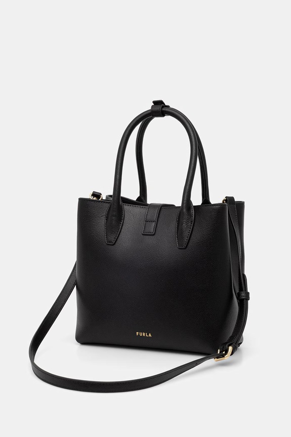 Doplnky Furla crossbody kabelka dámska kožená Goccia S Tote Base 22 WB01949.ARE000.O6000 čierna
