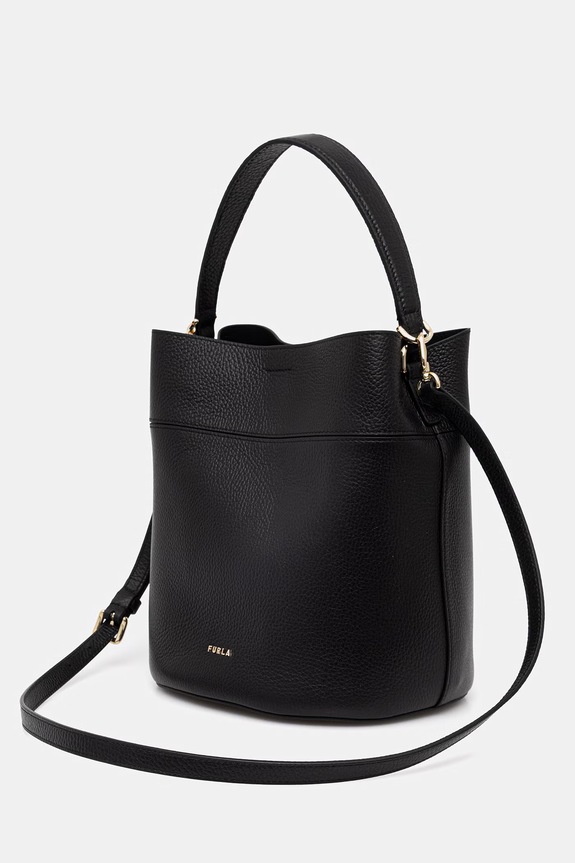 Furla χιαστί Γυναικεία δερμάτινη Amelia M Bucket Bag μαύρο WB01953.HSF000.O6000