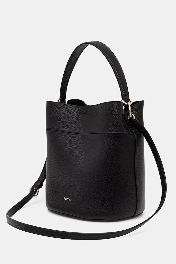 Furla χιαστί Γυναικεία δερμάτινη Amelia M Bucket Bag μαύρο WB01953.HSF000.O6000