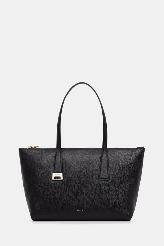 Furla Γυναικεία δερμάτινη shopper Olivia M Tote μαύρο WB01977.HSF000.O6000