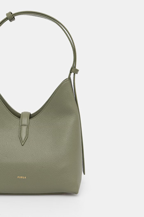 Dodatki Furla klasična torbica ženska usnjena Goccia S Hobo WB01979.BX3353.4555S zelena
