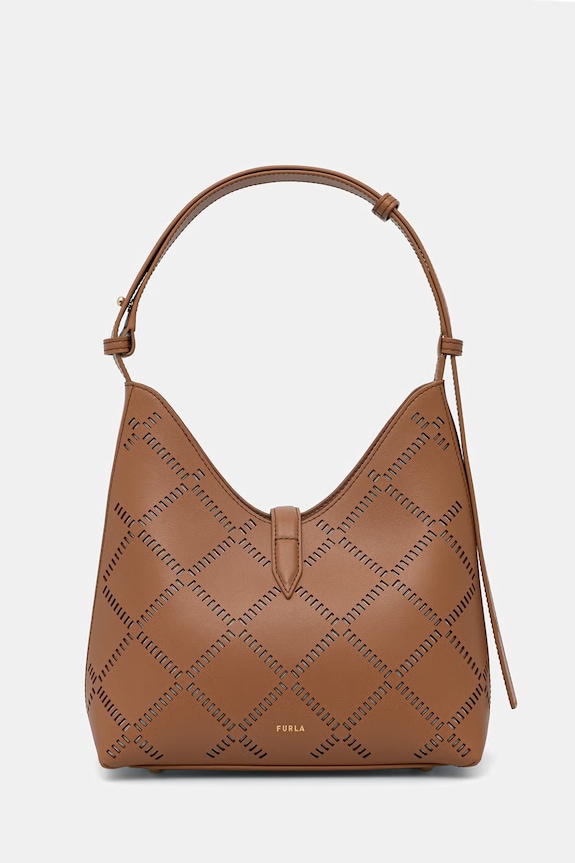 Akcesoria Furla torebka damska skórzana Goccia S Hobo WB01979.BX3947.RY000 brązowy