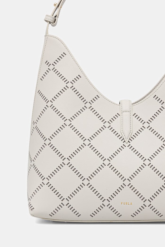 Doplňky Furla nákupní taška dámská kožená Goccia M Hobo WB01499.BX3947.1704S béžová