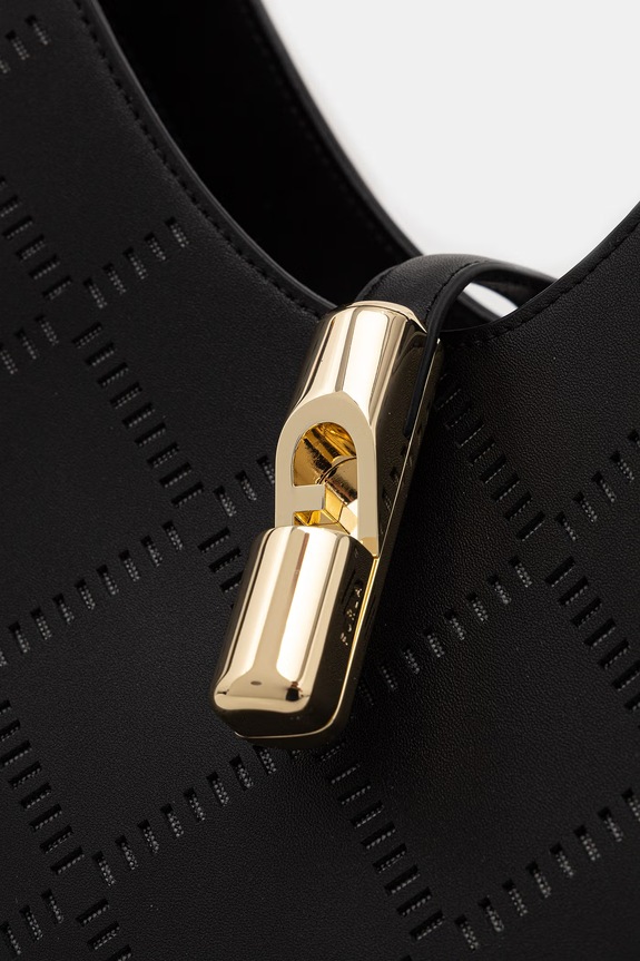 Furla μικρή τσάντα γυναικεία δέρμα Goccia M Hobo μαύρο WB01499.BX3947.O6000