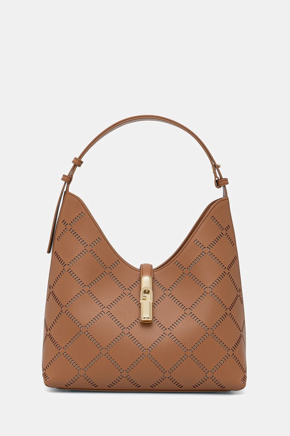 Furla hobo kabelka dámská kožená Goccia M Hobo hnědá WB01499.BX3947.RY000