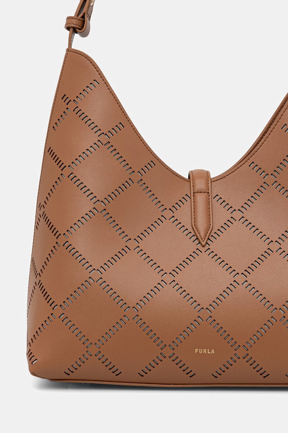 Doplňky Furla hobo kabelka dámská kožená Goccia M Hobo WB01499.BX3947.RY000 hnědá
