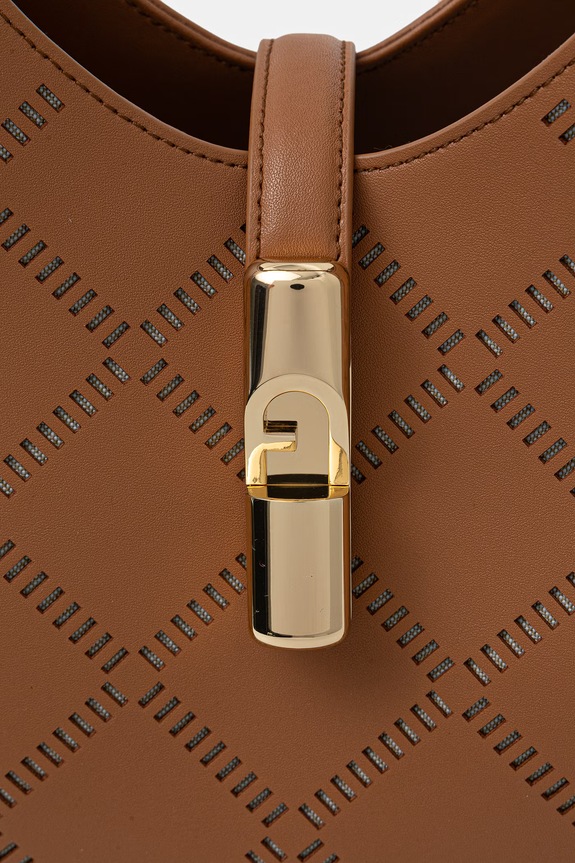 Furla hobo kabelka dámská kožená Goccia M Hobo hnědá WB01499.BX3947.RY000
