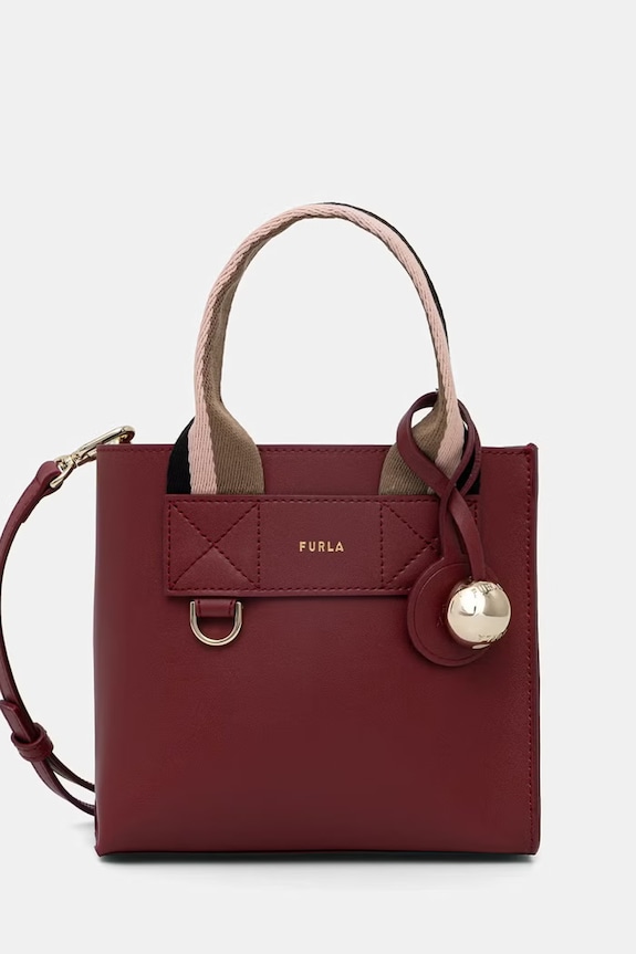 Furla geantă crossbody de damă din piele Divide It Mini Tote burgundia WB02068.BX4467.T6G00