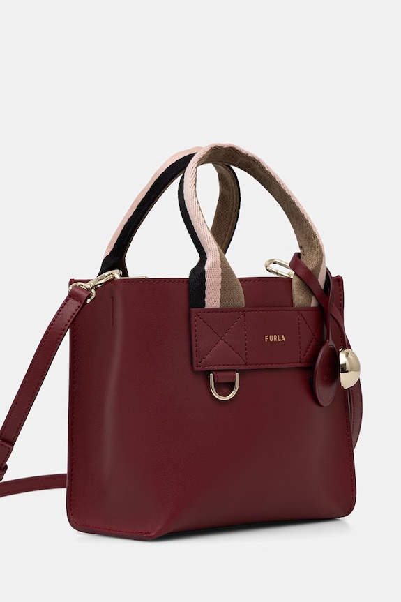 Furla geantă crossbody de damă din piele Divide It Mini Tote WB02068.BX4467.T6G00 burgundia SS26