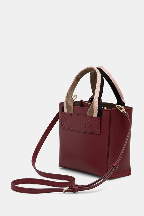 Accesorii Furla geantă crossbody de damă din piele Divide It Mini Tote WB02068.BX4467.T6G00 burgundia