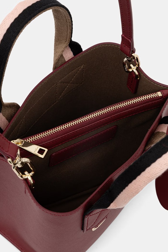 Furla geantă crossbody de damă din piele Divide It Mini Tote WB02068.BX4467.T6G00 burgundia