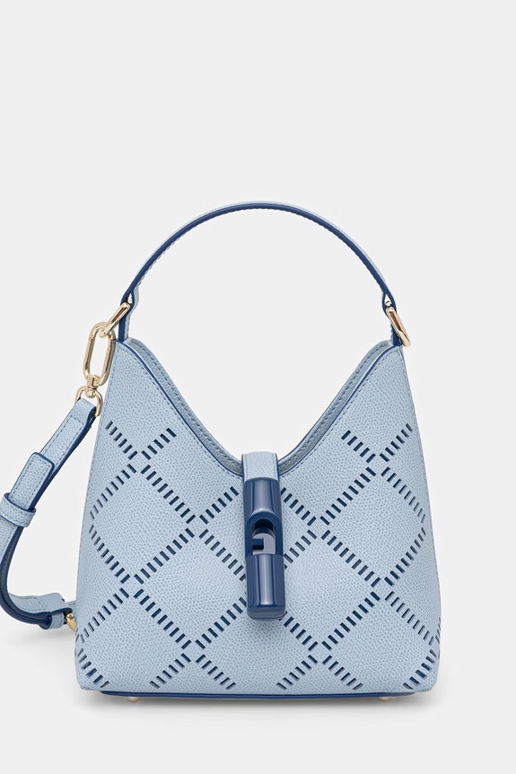 Furla torebka damska skórzana Iride Mini Hobo niebieski WE00876.BX4424.4785S