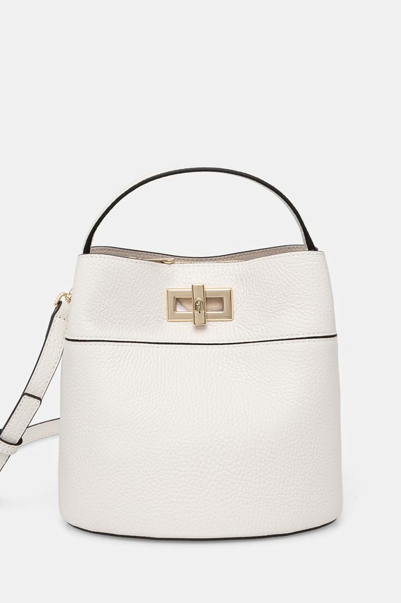 Furla torebka worek damska skórzana Amelia Mini Bucket Bag biały WE00879.HSF000.01B00
