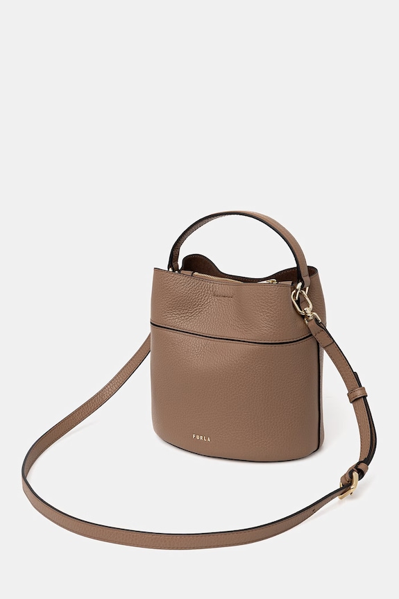 Doplnky Furla crossbody kabelka dámska kožená Amelia Mini Bucket Bag WE00879.HSF000.4489S hnedá