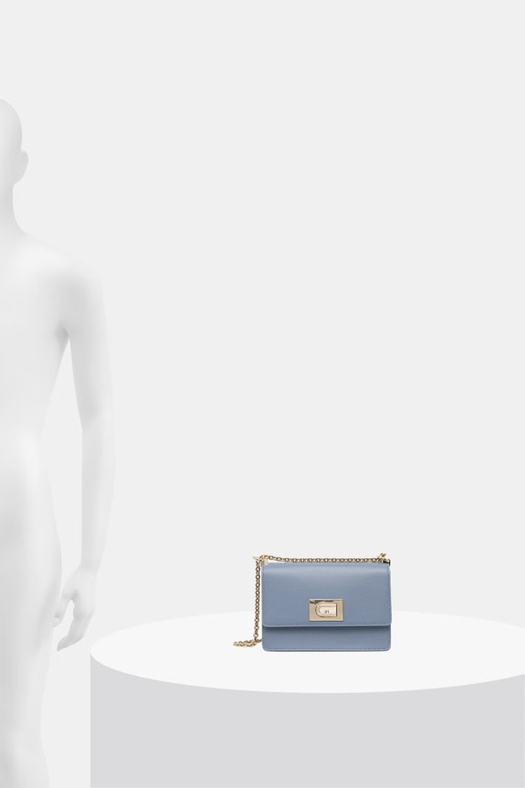 Furla crossbody torbica ženska usnjena 1927 Mini Crossbody 20 BAFKACO.ARE000.2495S modra