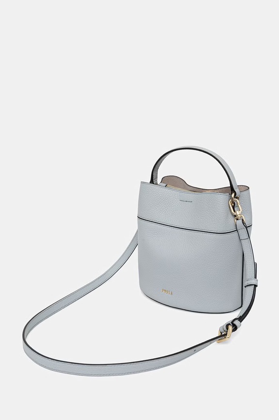 Αξεσουάρ Furla σάκος γυναικείος δερμάτινος Amelia Mini Bucket Bag WE00879.HSF000.AR300 τιρκουάζ