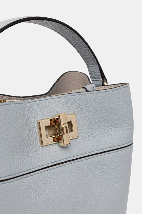 Furla σάκος γυναικείος δερμάτινος Amelia Mini Bucket Bag τιρκουάζ WE00879.HSF000.AR300