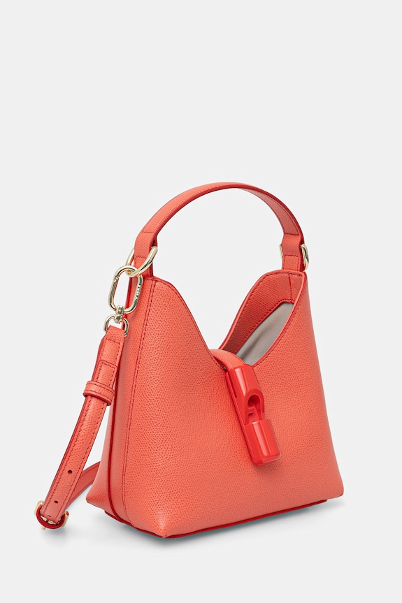 Furla geantă pentru femei de piele Iride Mini Hobo WE00876.ARE000.4477S portocaliu SS26