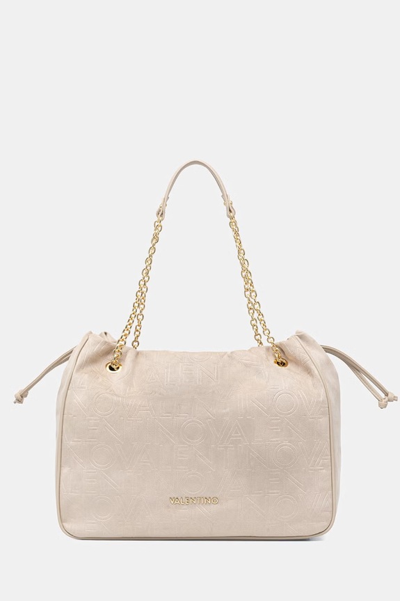 Valentino Bags kabelka typu shopper dámska z imitácie semišu MAXI béžová VBS9U701