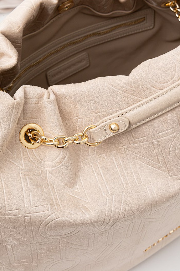 Valentino Bags kabelka typu shopper dámska z imitácie semišu MAXI VBS9U701 béžová