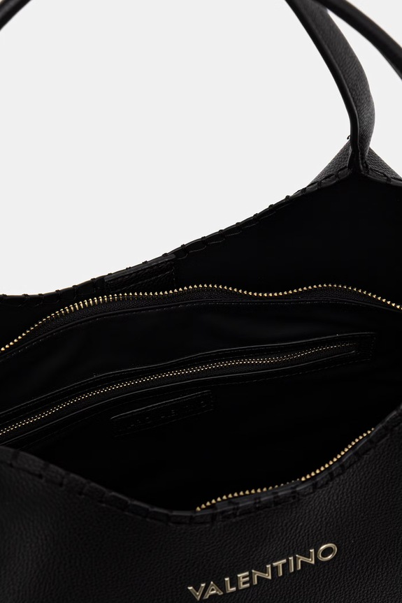 Valentino Bags torebka shopper damska z imitacji skóry ALEKSANDRA VBS9W901 czarny